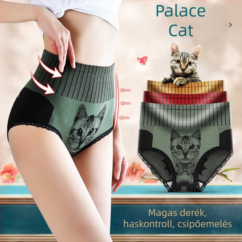 Palace Cat magas derekú alakformáló fehérnemű nőknek, haskontroll és far-emelés, csipkés szegéllyel, seamless kivitel, grafén gusset, nagy méret
