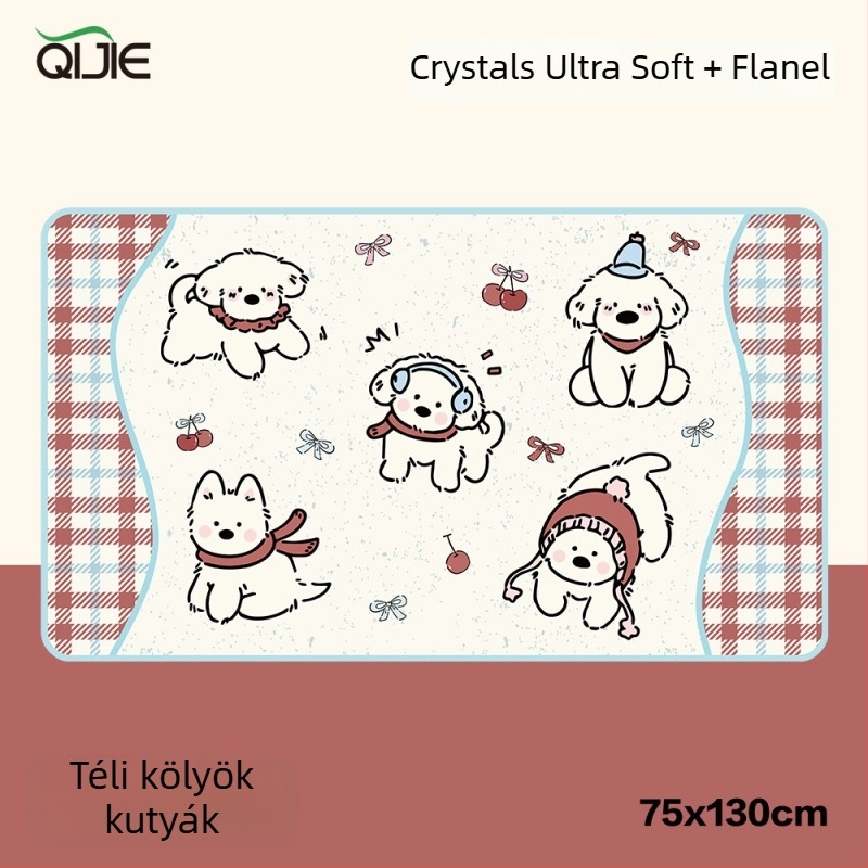 Polár dupla rétegű pléd – Cartoon minta, minden szezonra, testreszabható, 260–600 g