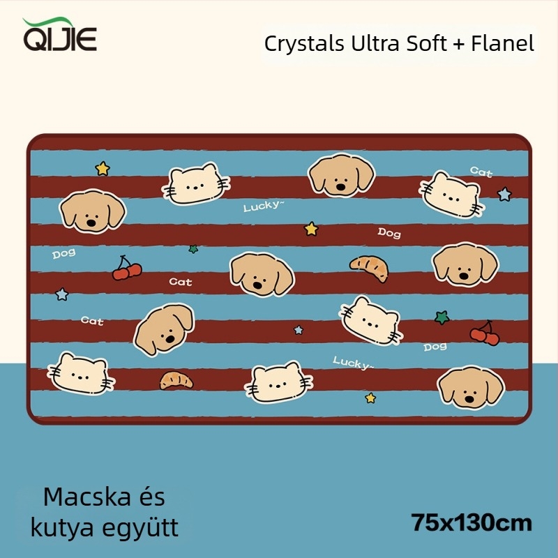 Polár dupla rétegű pléd – Cartoon minta, minden szezonra, testreszabható, 260–600 g