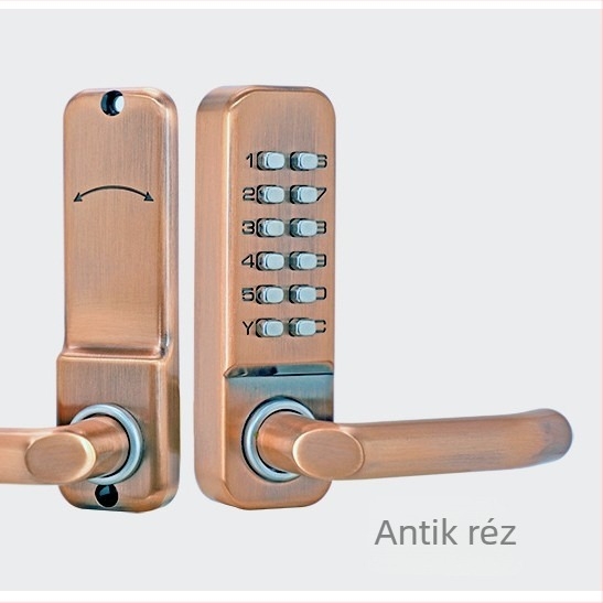 Fa- és fémajtókhoz való mechanikus jelszavas zár, kültéri vízálló kivitel