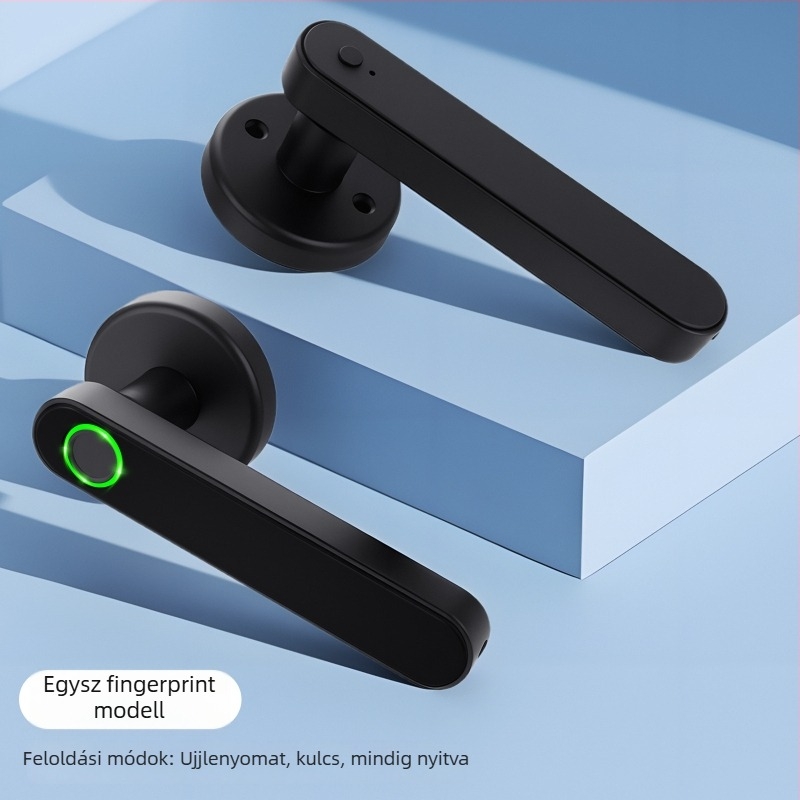 Okos ujjlenyomat-zár fa ajtókhoz, jelszóval és Bluetooth távoli feloldással; 200 ujjlenyomat tárolása; DC energiaellátás; 1:1 ellenőrzés; furat nélküli telepítés; alkalmas hálószobai ajtókra, fa- és alumínium keretes ajtókhoz