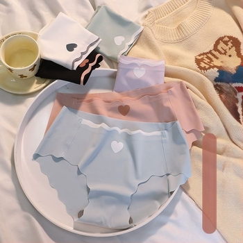 Ice Silk seamless bugyi lányoknak, középmagas derekú, gyorsan száradó és lélegző, kötött poliészter