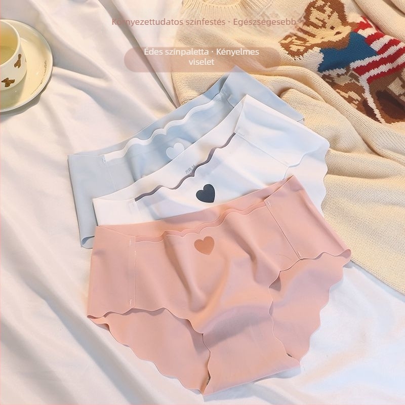 Ice Silk seamless bugyi lányoknak, középmagas derekú, gyorsan száradó és lélegző, kötött poliészter