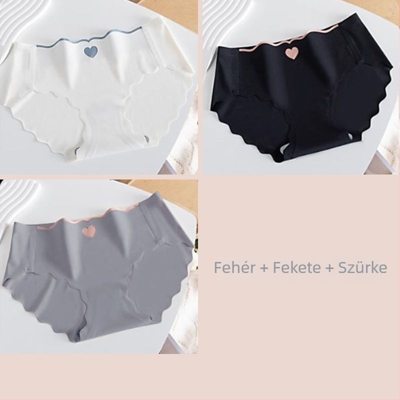 Ice Silk seamless bugyi lányoknak, középmagas derekú, gyorsan száradó és lélegző, kötött poliészter