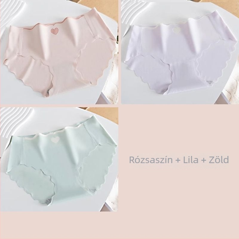 Ice Silk seamless bugyi lányoknak, középmagas derekú, gyorsan száradó és lélegző, kötött poliészter