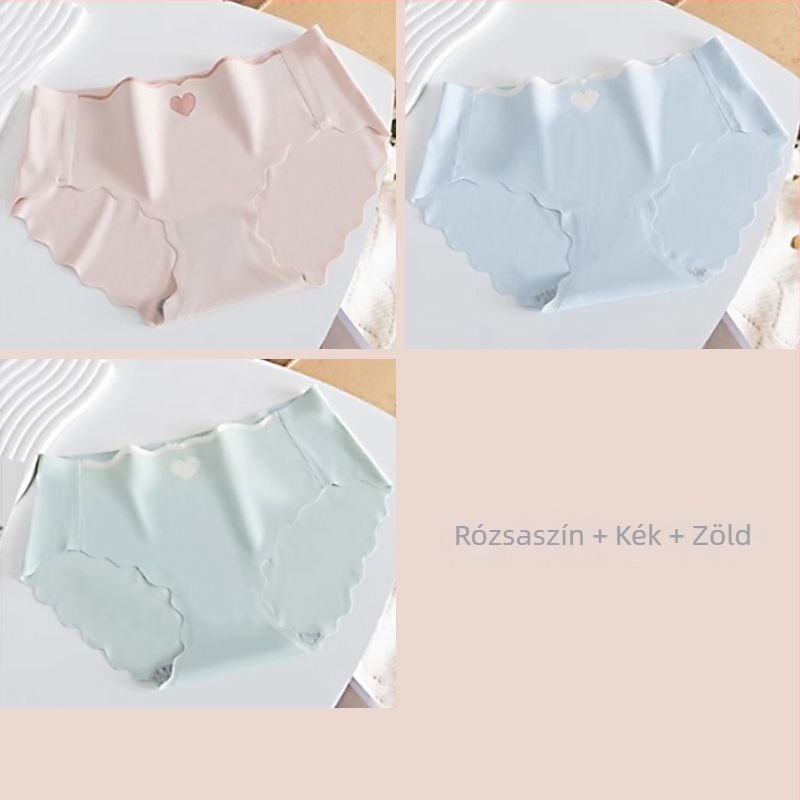 Ice Silk seamless bugyi lányoknak, középmagas derekú, gyorsan száradó és lélegző, kötött poliészter