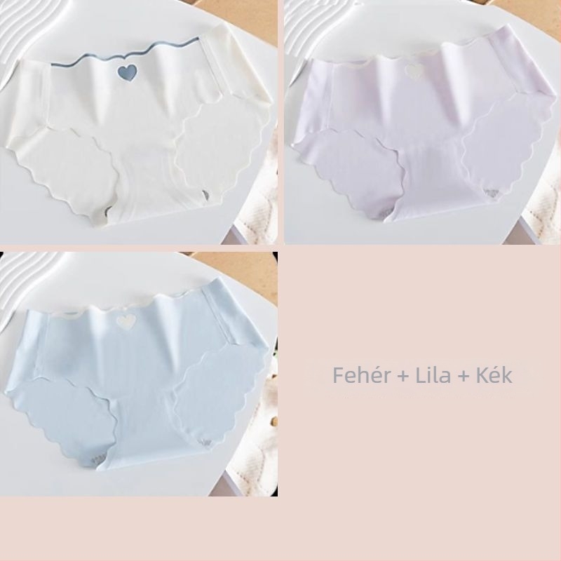 Ice Silk seamless bugyi lányoknak, középmagas derekú, gyorsan száradó és lélegző, kötött poliészter