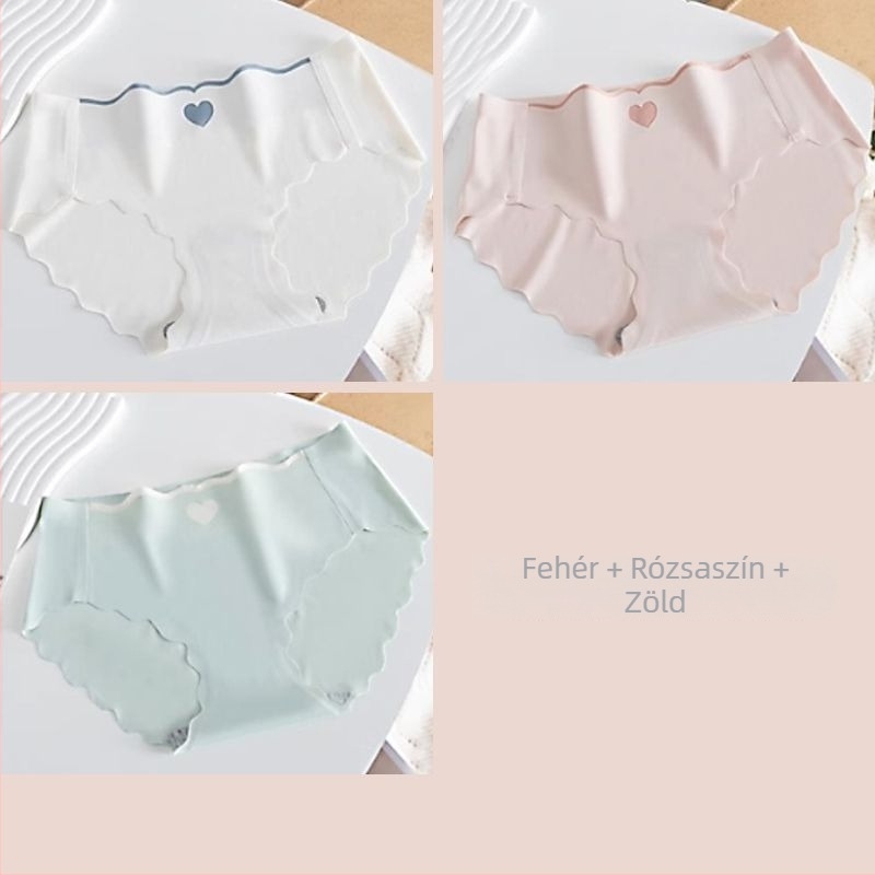 Ice Silk seamless bugyi lányoknak, középmagas derekú, gyorsan száradó és lélegző, kötött poliészter