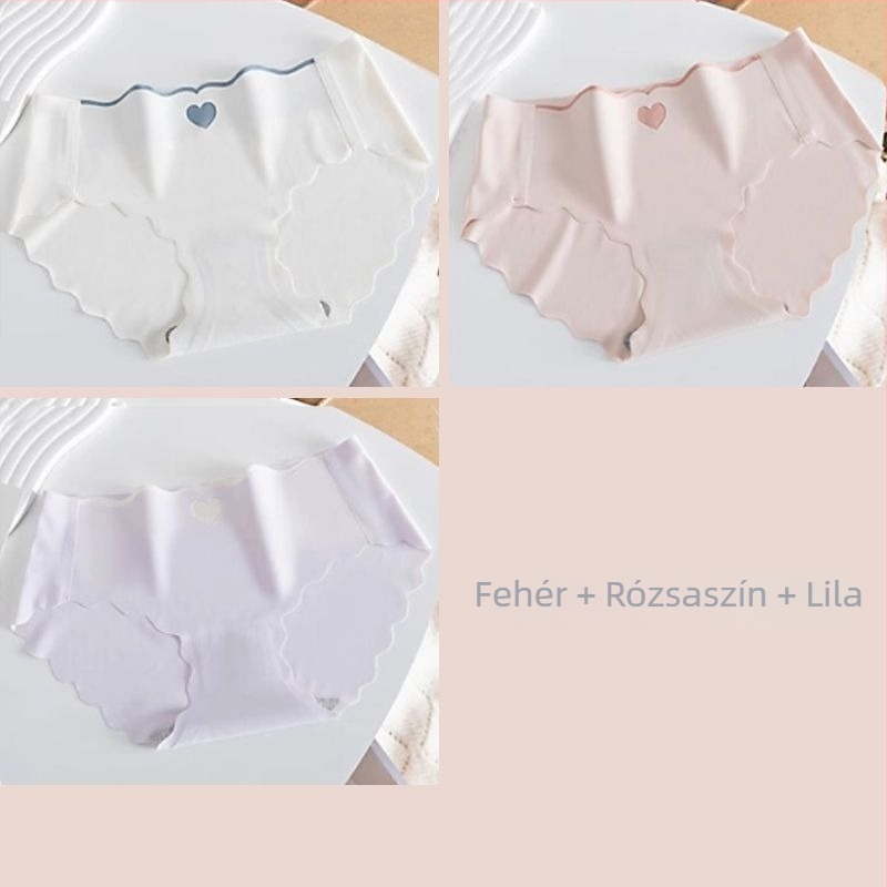 Ice Silk seamless bugyi lányoknak, középmagas derekú, gyorsan száradó és lélegző, kötött poliészter