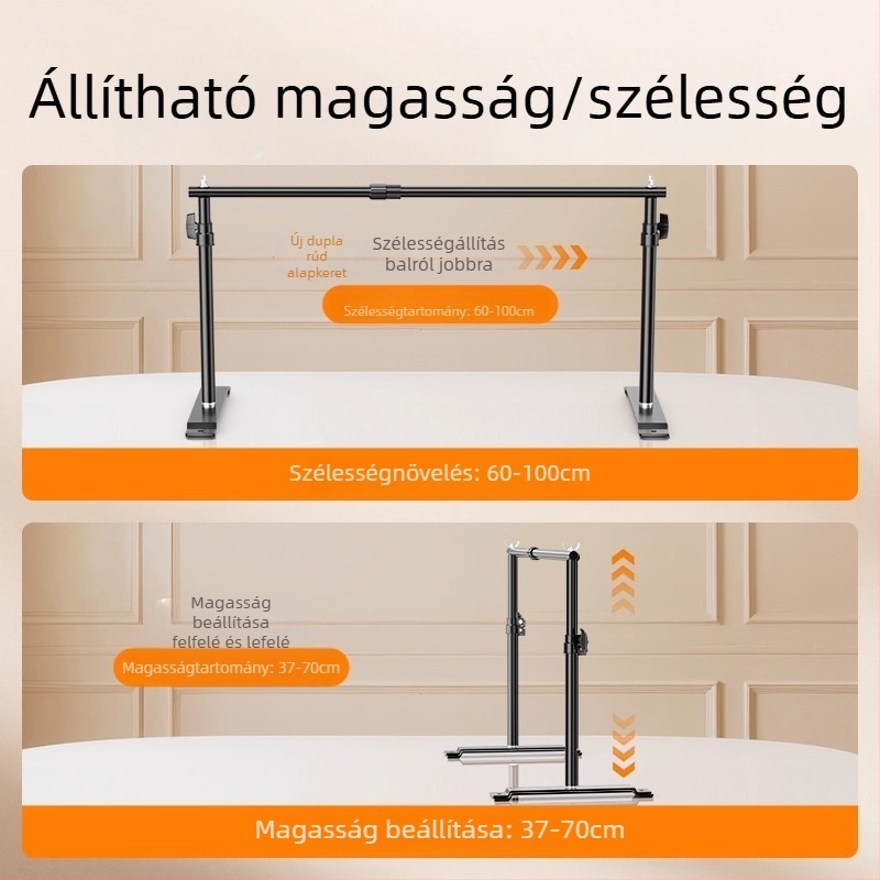Asztali fotózás hátteretartó állvány, teljesen kihúzható gantry, termék- és ékszerfotózáshoz
