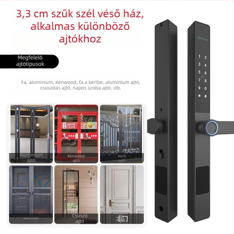 Kültéri vízálló okos zár ujjlenyomat és jelszóval – A2 modell, 100 tárolt ujjlenyomat, >2000 nyitás, beolvasás <0,5 s, -25°C-tól 70°C-ig, 93% páratartalom