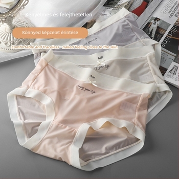 Női bikini alsó, Ice Silk anyag, középmagas derék, légáteresztő, antibakteriális