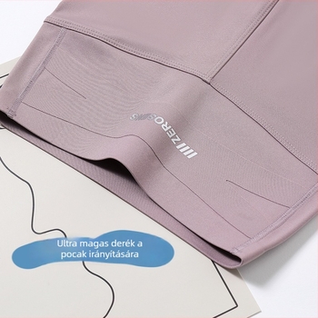 Gyerekeknek készült magas derekú fleece-bélelt jóga leggings őszi-téli szezonra, nylon keverék anyag