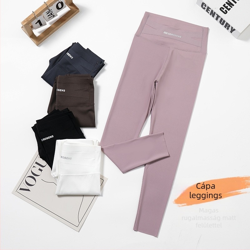 Gyerekeknek készült magas derekú fleece-bélelt jóga leggings őszi-téli szezonra, nylon keverék anyag