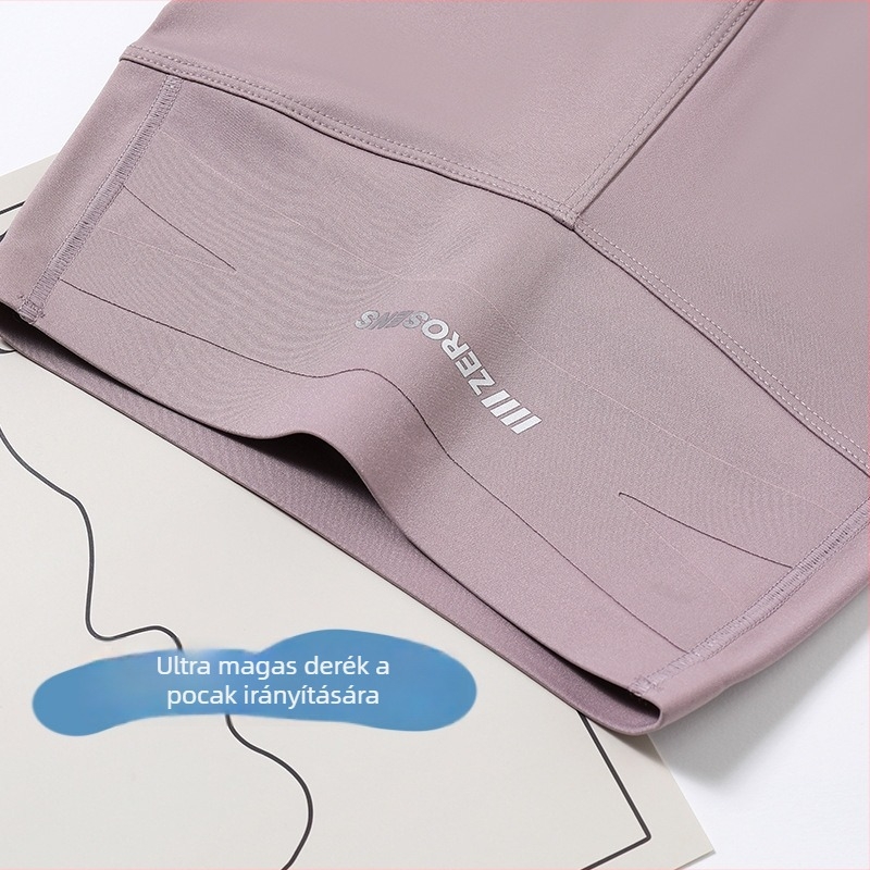 Gyerekeknek készült magas derekú fleece-bélelt jóga leggings őszi-téli szezonra, nylon keverék anyag