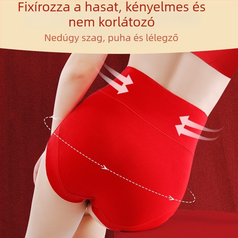 Női pamut seamless magas derekú bugyi antibakteriális, hasi formázó, fenékemelő, légáteresztő