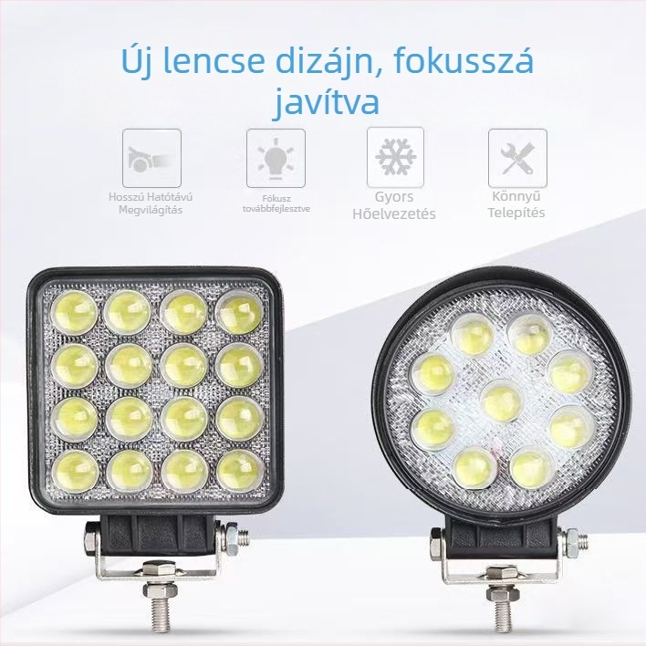 Autó LED munkalámpa – Off-Road, 27W, 9-80V, 6500K, 30000h