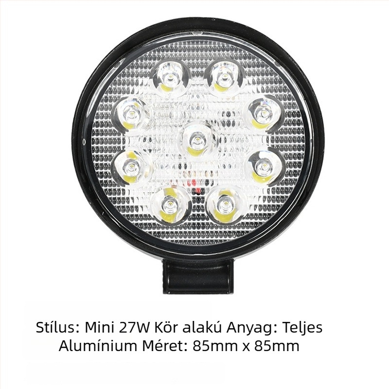 Autó LED munkalámpa – Off-Road, 27W, 9-80V, 6500K, 30000h