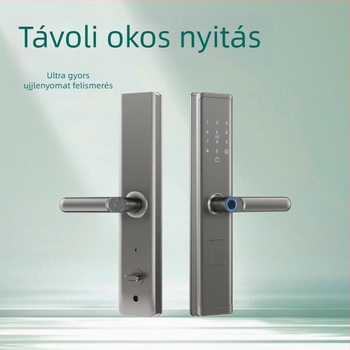 Apartmánokhoz készült Z19 okos zár: ujjlenyomat, kártya, jelszó és távirányított feloldás; 50 ujjlenyomat-tárhely; <1 s olvasás; több mint 3000 nyitás; -20–60°C; DC tápegység