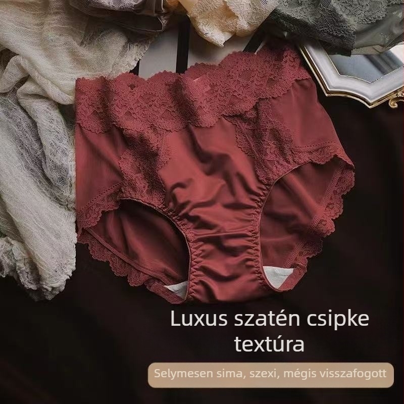 Amerikai stílusú női fehérnemű szatén csipkés dizájn Mulberry selyemrésszel, lélegző, középső derék, haskontroll és faremelés