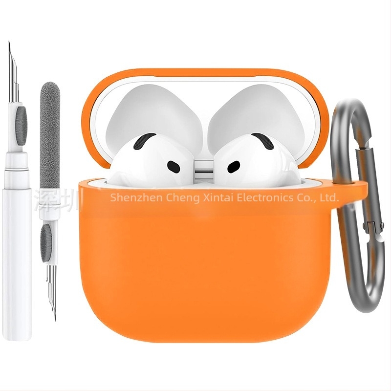 AirPods 4 szilikon védőtok tisztító tollal