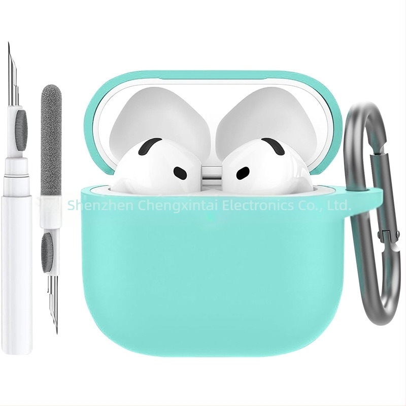 AirPods 4 szilikon védőtok tisztító tollal