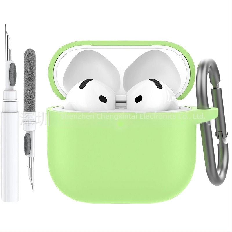 AirPods 4 szilikon védőtok tisztító tollal