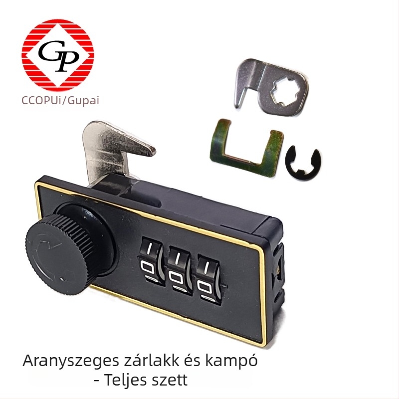 Mechanikus jelszavas zár irodai szekrényhez, ABS, modell 5005, irodai használatra, 2 mm-es zárókar vastagság, modern minimalist stílus
