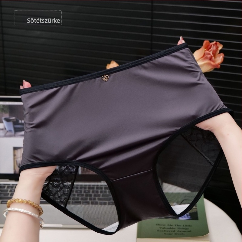 Női fehérnemű satin csipke hálós, lélegző, középmagas derék, egyszínű mintázat, fő anyag: nylon, szeméremrésznél belső: viszkóz