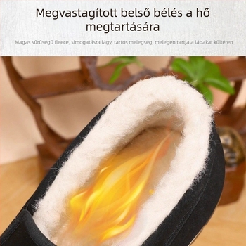 Férfi Old Beijing Cloth Shoes textil felsővel, meleg téli cipő, casual stílus, vastag kombinált talp