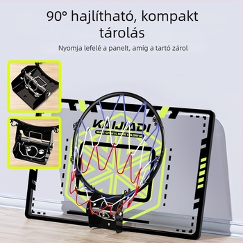 Gyerekeknek szóló falra szerelt kosárlabda gyűrű táblával – fúrás nélkül, PVC, 0,5–3 kg, beltéri és kültéri használat, csendes