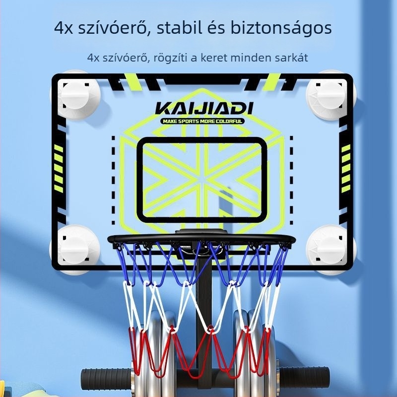 Gyerekeknek szóló falra szerelt kosárlabda gyűrű táblával – fúrás nélkül, PVC, 0,5–3 kg, beltéri és kültéri használat, csendes