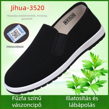 Textilcipő kerek orrú, textil talpbetét, PVC-gumi talp, lélegző