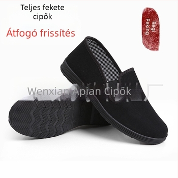 Uniszex Slip-On Munkacipő Hálós Felsőrésszel, Kerek Orr, Gumitalp, Légáteresztő, Egyszerű Stílus