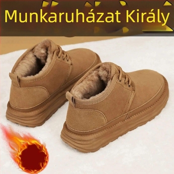 Kényelmes téli csizma mikroszálas felsőrésszel, középmagas szárig (20–28 cm), meleg mű plüss bélés, csúszásmentes gumitalp