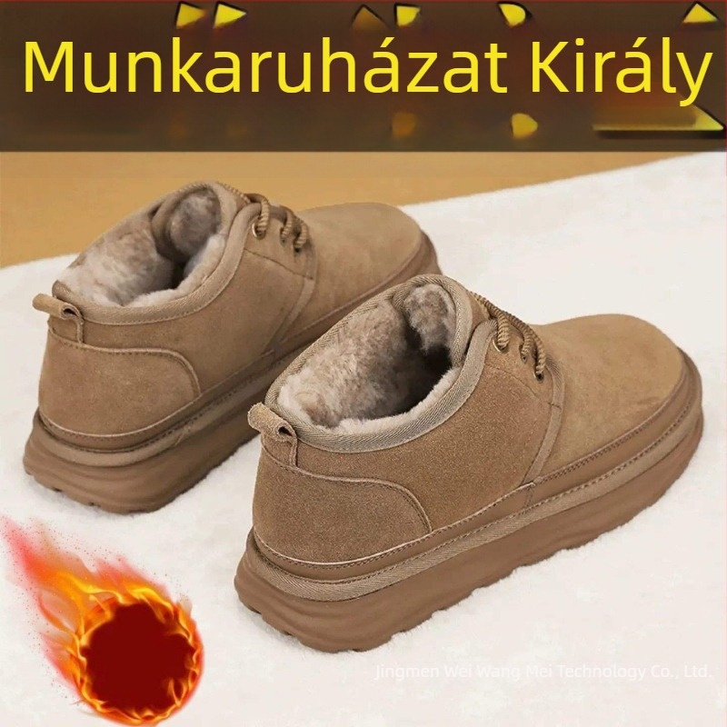 Kényelmes téli csizma mikroszálas felsőrésszel, középmagas szárig (20–28 cm), meleg mű plüss bélés, csúszásmentes gumitalp