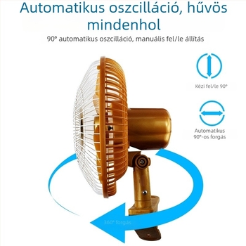 Autóba szerelhető ventilátor forgó fejjel, 12V/24V, 25–80W, műanyag