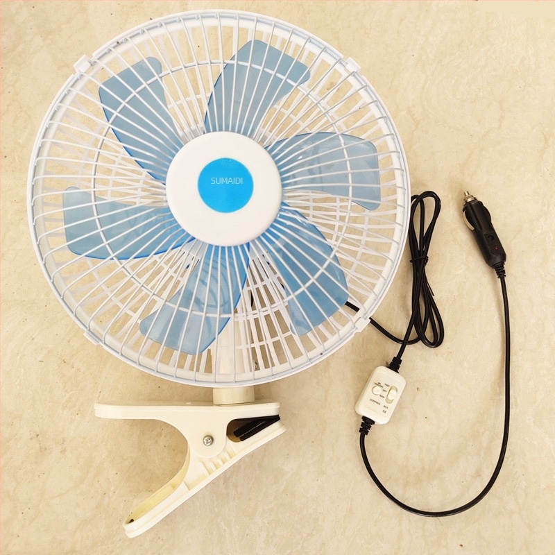 Autóba szerelhető ventilátor forgó fejjel, 12V/24V, 25–80W, műanyag