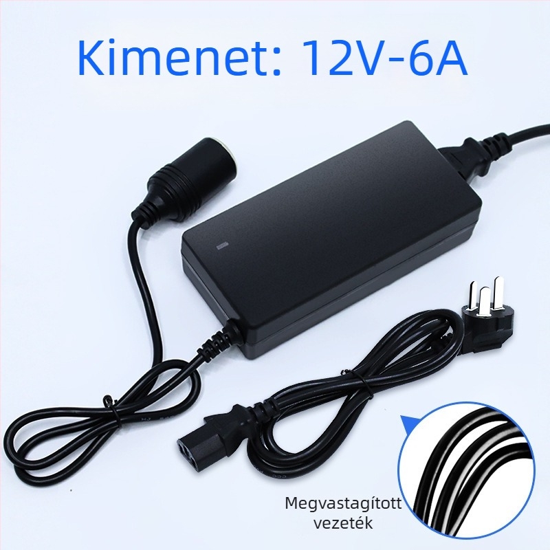 AC-180 220V-12V átalakító, 60-96W autó- és otthoni használatra