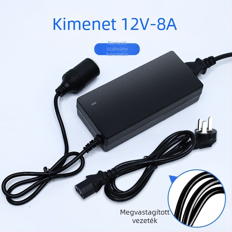AC-180 220V-12V átalakító, 60-96W autó- és otthoni használatra