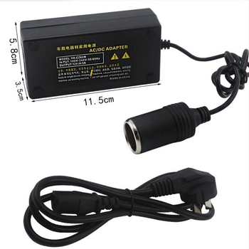 Autós áramerősítő 220V-ról 12V-ra DC, kimenetek 5A/6A/8A/10A, körülbelül 60W, alkalmas autóporszívóhoz és hűtőhöz