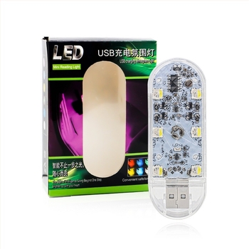 Autó USB érintéses hangvezérlésű hangulatvilágítás, multifunkcionális éjjeli lámpa és tároló doboz (12V • 1.5W • 0.3A • USB touch atmosphere light)