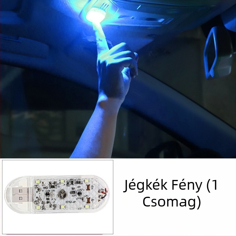 Autó USB érintéses hangvezérlésű hangulatvilágítás, multifunkcionális éjjeli lámpa és tároló doboz (12V • 1.5W • 0.3A • USB touch atmosphere light)