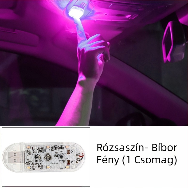 Autó USB érintéses hangvezérlésű hangulatvilágítás, multifunkcionális éjjeli lámpa és tároló doboz (12V • 1.5W • 0.3A • USB touch atmosphere light)