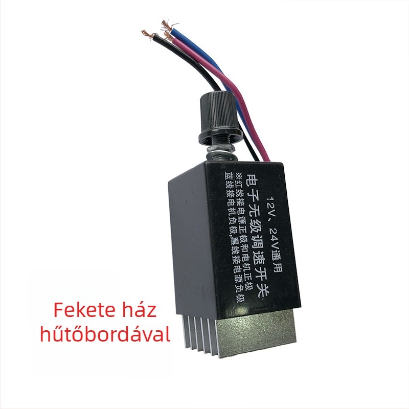 12V-24V autó/teherautó ventilátor és fűtőegység lépés nélküli sebességszabályzóval, hűtőbordával