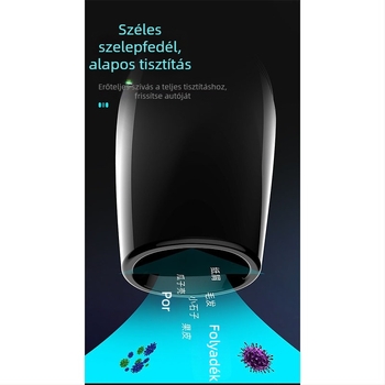 Autóba szerelhető mini porszívó – nedves és száraz funkcióval, 9000 Pa szívóerő, 12 V, 120 W, 450 cm hosszú kábel