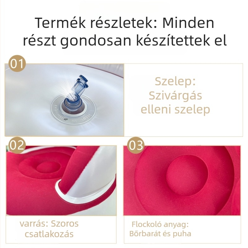 Felfújható egy személyes kempingágy flockolt felülettel, összecsukható, külső pumpával; súly 1,1 kg, teherbírás 200 kg, 1 réteg