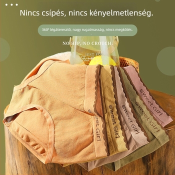 Varrás nélküli női alsónemű középső derékkal, egyszínű, csípőemelő hatás, kényelmes és lélegző, grafén-pamut intim zóna, antibakteriális