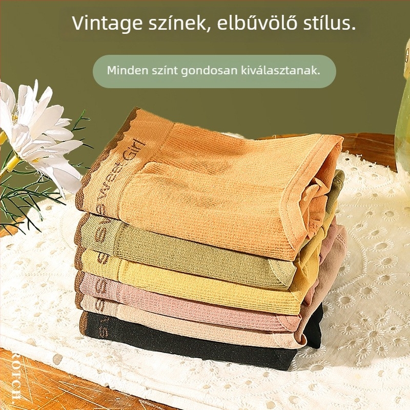 Varrás nélküli női alsónemű középső derékkal, egyszínű, csípőemelő hatás, kényelmes és lélegző, grafén-pamut intim zóna, antibakteriális