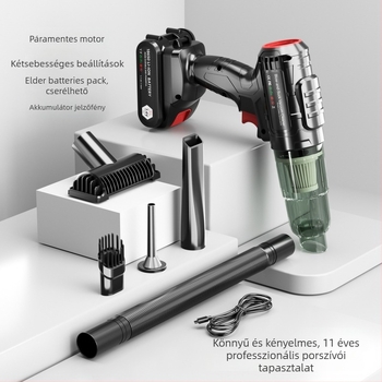 Kézi akkumulátoros autó porszívó, 7.4V, 110W, 6000Pa, Brushless